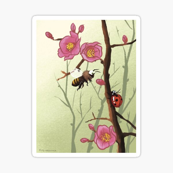 Bee and Lady Bug Sticker