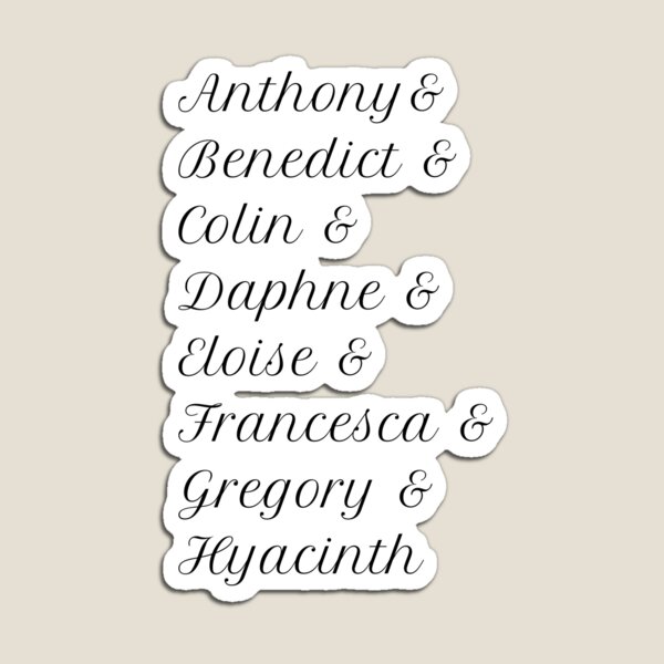 Aperçu de l'œuvre Noms de famille Bridgerton créée et vendue par jessstachera.