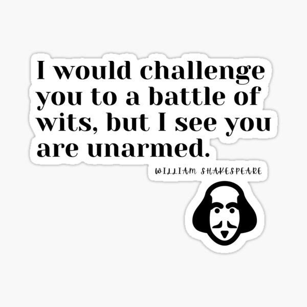 Vista previa del artículo con la obra «Cita de batalla de ingenio de Shakespeare», diseñado y vendido por StormyMuse.
