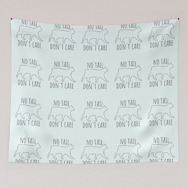 Item preview, No Tail Don't Care Tailless Cat Manx Lover designed and sold by MixedBagMerch.