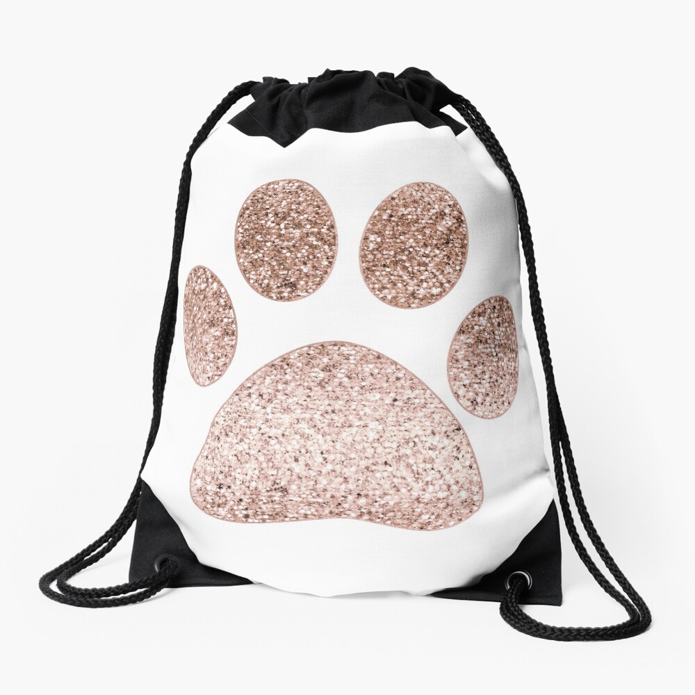 paw print drawstring bag