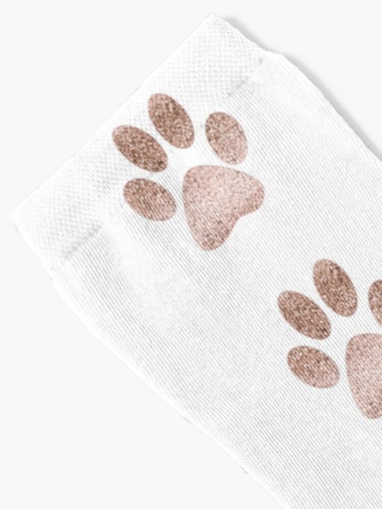 Thumbnail 2 of 5, Socks, Sparkling rose gold paw print designed and sold by RoseAesthetic.