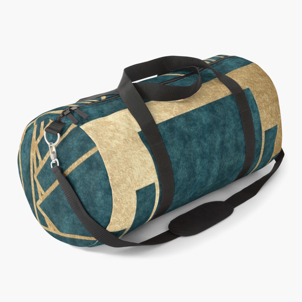 Art Deco glamour - teal and gold Duffle Bag