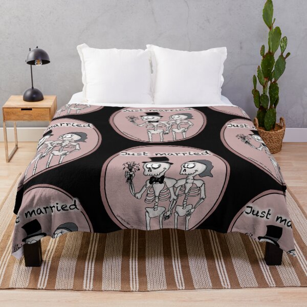 Item preview, Just married skeletons cartoon motif designed and sold by ARTOFDARK.