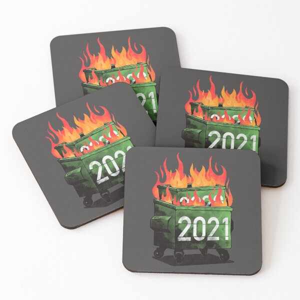 Item preview, 2021 Double Dumpster Fire 2020 Big Trash Can Burning Meme designed and sold by zawitees.