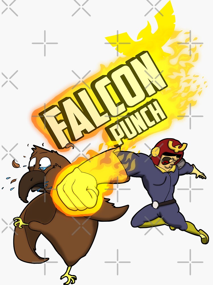 "FALCON PUNCH!" Sticker by Aniforce Redbubble