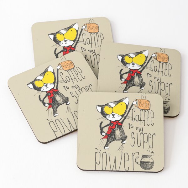Item preview, Un gato negro dice: El café es mi superpoder designed and sold by manuelunsui.