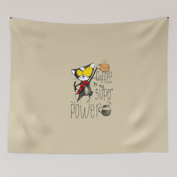 Item preview, Un gato negro dice: El café es mi superpoder designed and sold by manuelunsui.