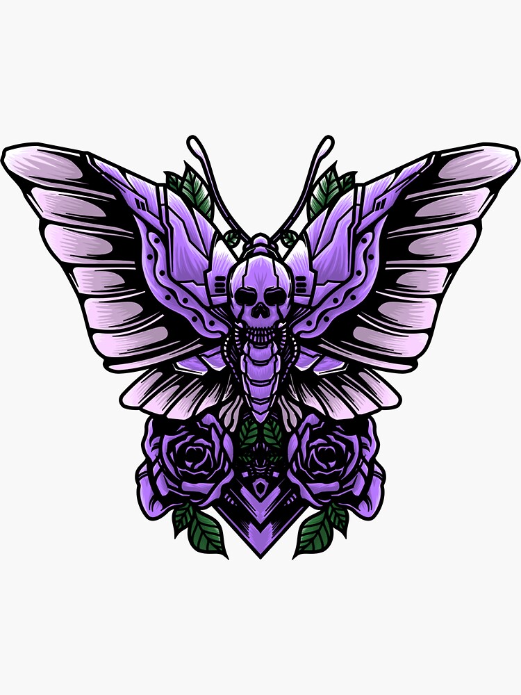 "Purple Butterfly Emoji" Sticker for Sale by WachiA Redbubble