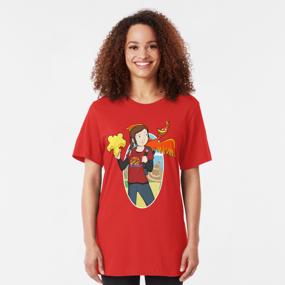 Ellie & Kazooie going on an Adventure. Slim Fit T-Shirt