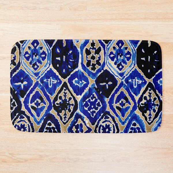 Item preview, Navy blue seaside print - golden luxe designed and sold by peggieprints.