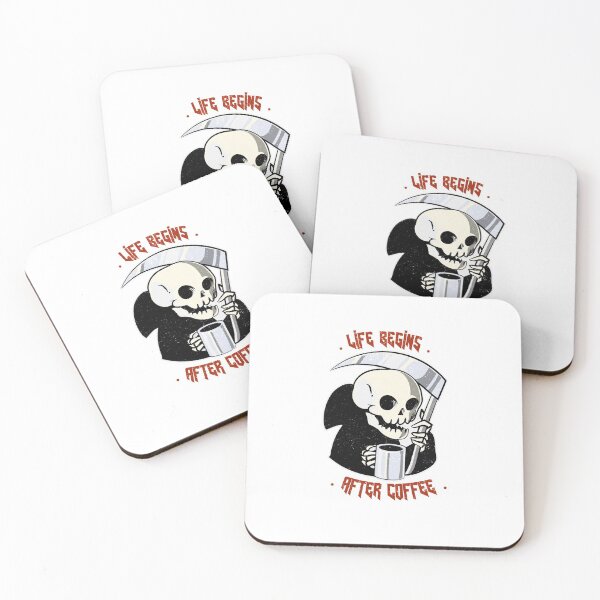 Item preview, Life begins after coffee Skull spooky designed and sold by Mydogheart4you.