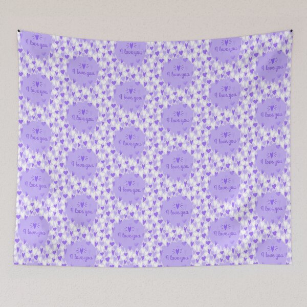 Item preview, I Love You! Hearts Pattern (Purple on Purple) designed and sold by PawsitiveMum.