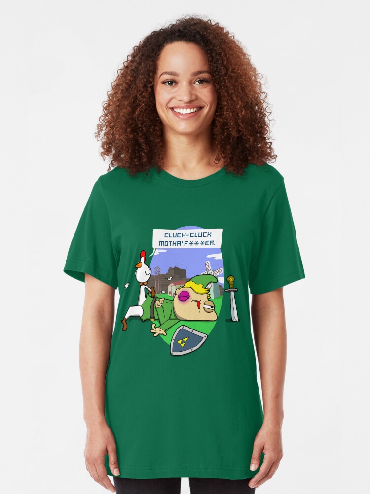 Alternate view of Cluck Cluck Motha' F***er. Slim Fit T-Shirt