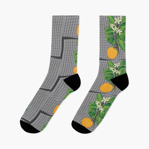 Item preview, Orange Blossoms on Grey Plaid designed and sold by OrangeEden.