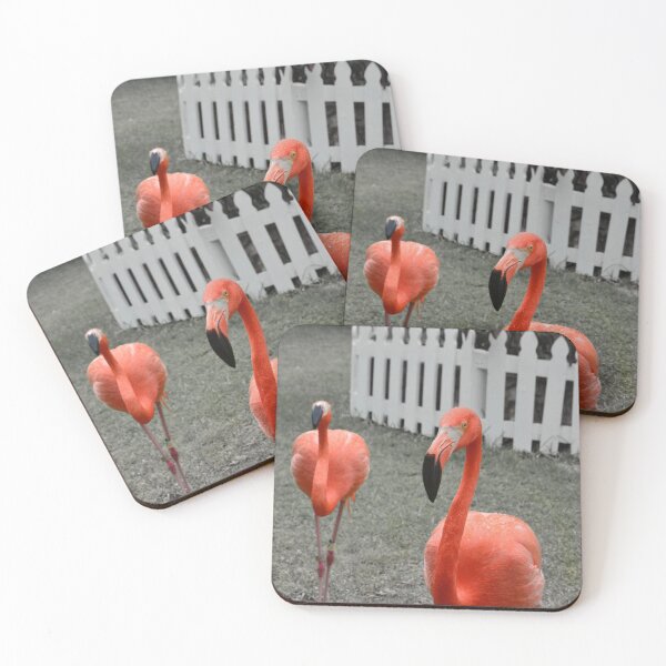 Item preview, Pink Flamingos - Monochrome, Color Splash, Bright Pink Flamingos, Pair of Flamingos, Colorful Birds designed and sold by naturecdesigns.