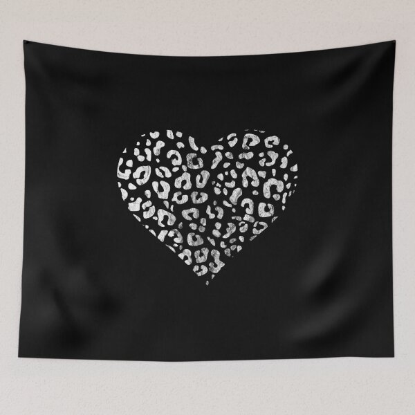 Item preview, Distressed White Cutout Leopard Print Heart designed and sold by Bumblefuzzies.