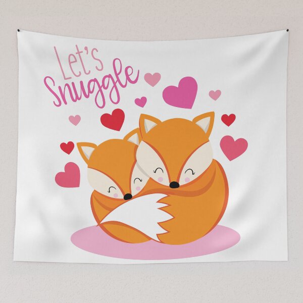 Item preview, Cute Valentines Foxes Lets snuggle designed and sold by TamGustam.