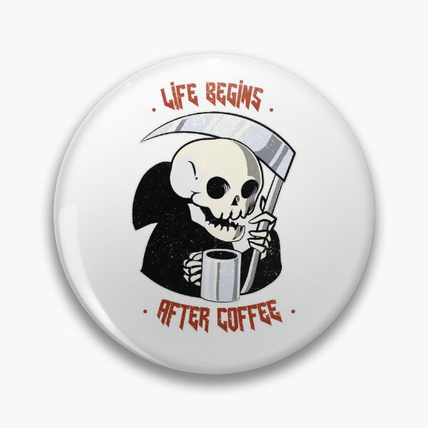 Item preview, Life begins after coffee Skull spooky designed and sold by Mydogheart4you.