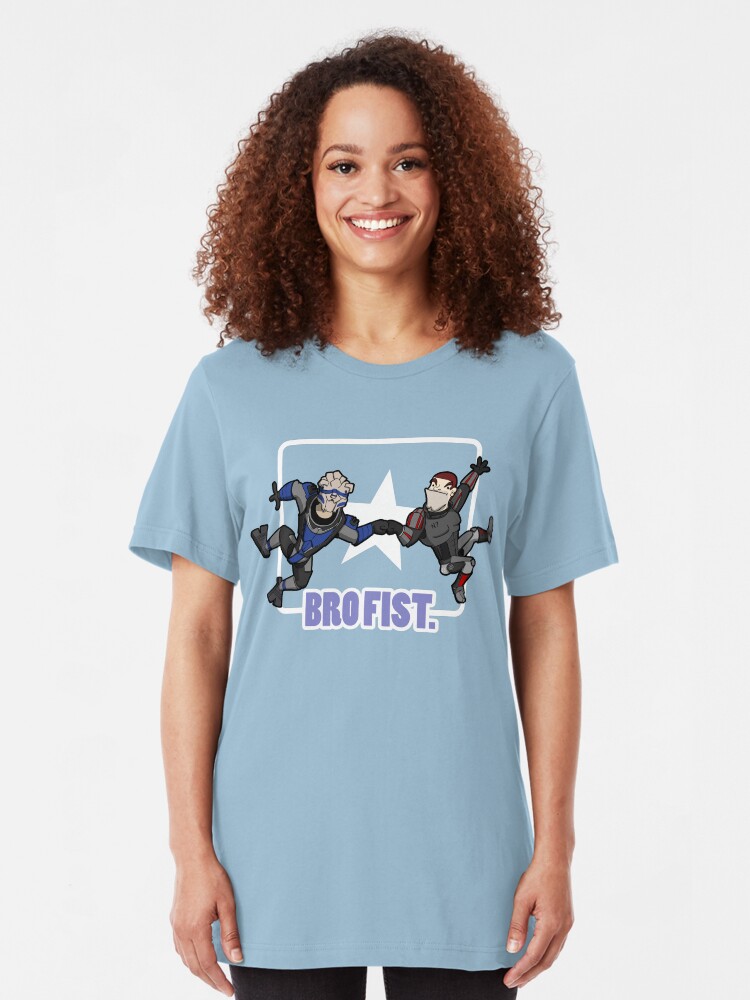 Alternate view of Bro's 4 life - Mass Effect Slim Fit T-Shirt