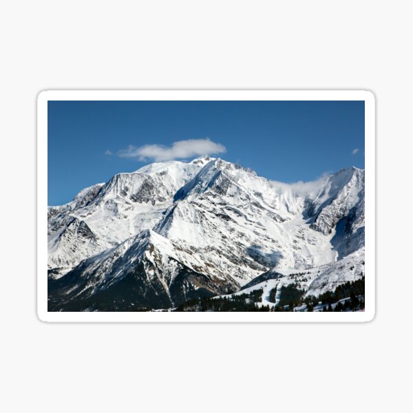 Mt. Blanc with clouds Sticker