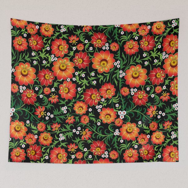 Item preview, khokhloma flower orange green designed and sold by Aleks96.