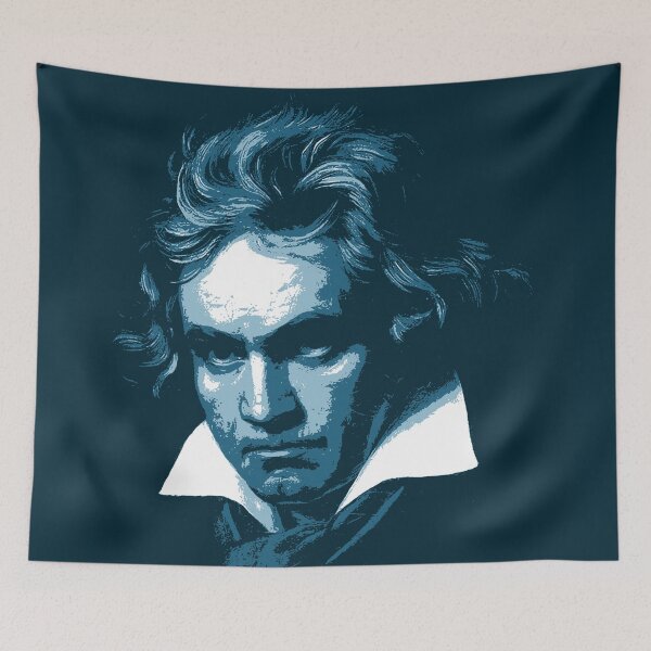 Item preview, Ludwig van Beethoven Dark Blue Portrait designed and sold by zavadadesigns.