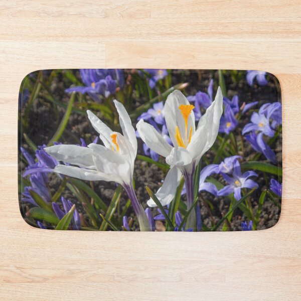 Item preview, two white flowers with yellow stamens surrounded by purple flowers designed and sold by nataliavavilina.