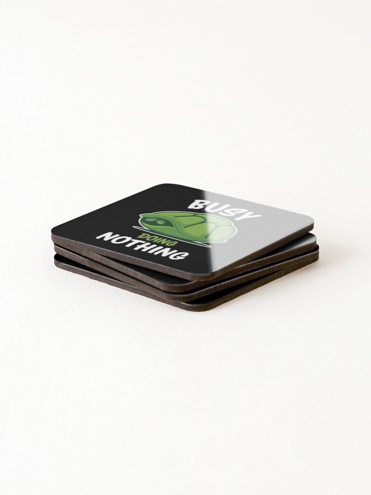 Thumbnail 4 of 5, Coasters (Set of 4), Busy Doing Nothing Turtle designed and sold by RamiBeans.