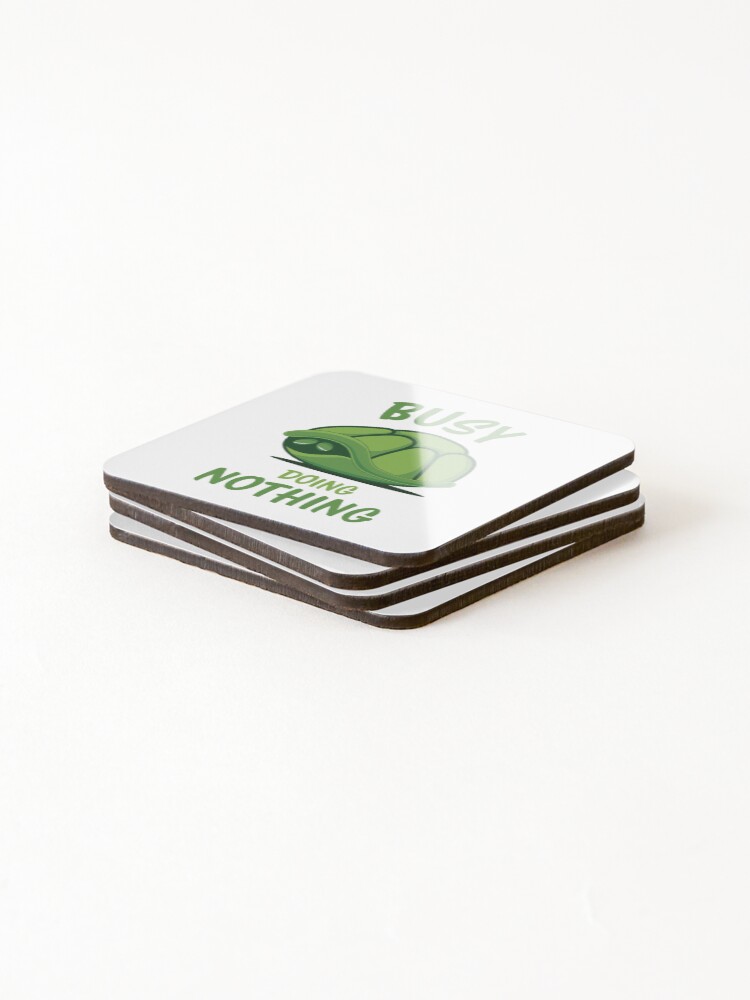 Thumbnail 4 of 5, Coasters (Set of 4), Busy Doing Nothing Turtle designed and sold by RamiBeans.