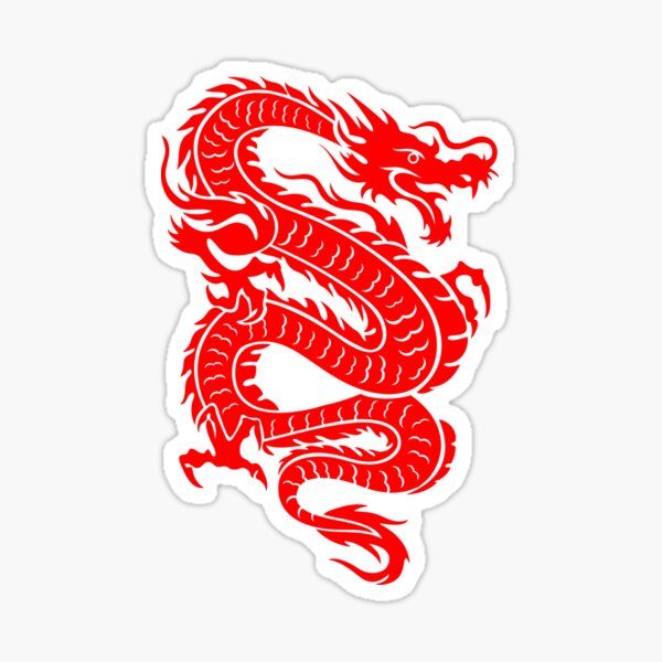 Pest surfing Aftensmad Red Dragon" Sticker for Sale by Twentyfan | Redbubble
