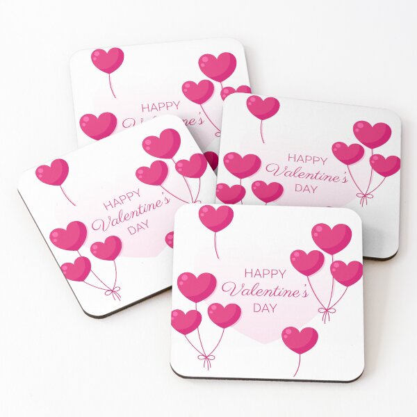 Item preview, Balloon heart around pink heart symbol and Happy Valentine's Day. designed and sold by PattyStudio.