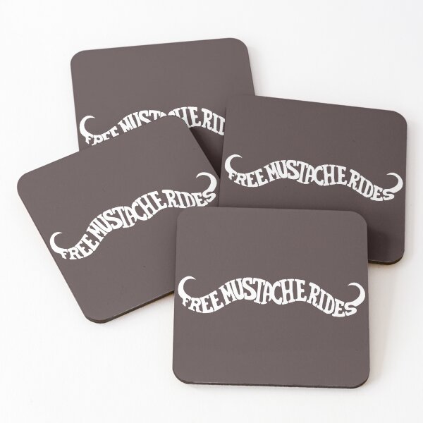 Item preview, Free Mustache Rides (white ink) designed and sold by BawdyBawd.
