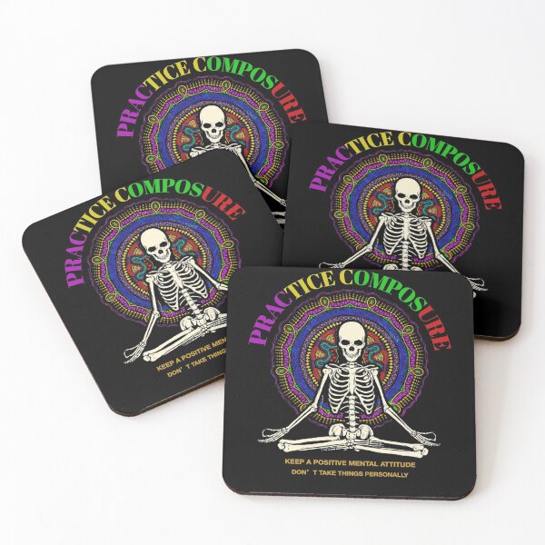 Item preview, Practice Composure Keep A Positive Mental Attitude Don't Take Things Personally Skeleton Yoga designed and sold by BaseStore.