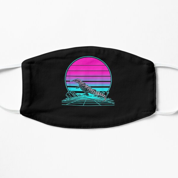 Vintage Retro Sunset Monitor Lizard Flat Mask