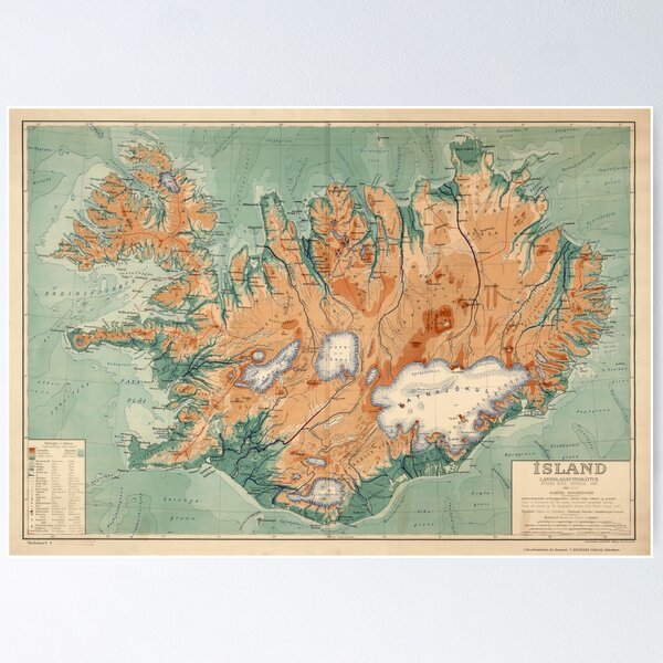 Item preview, 1928 Vintage Map of Iceland designed and sold by Gin  Neko.