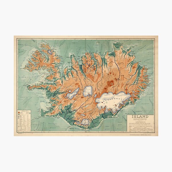 Item preview, 1928 Vintage Map of Iceland designed and sold by Gin  Neko.