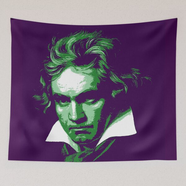 Item preview, Ludwig van Beethoven Green Purple Portrait designed and sold by zavadadesigns.