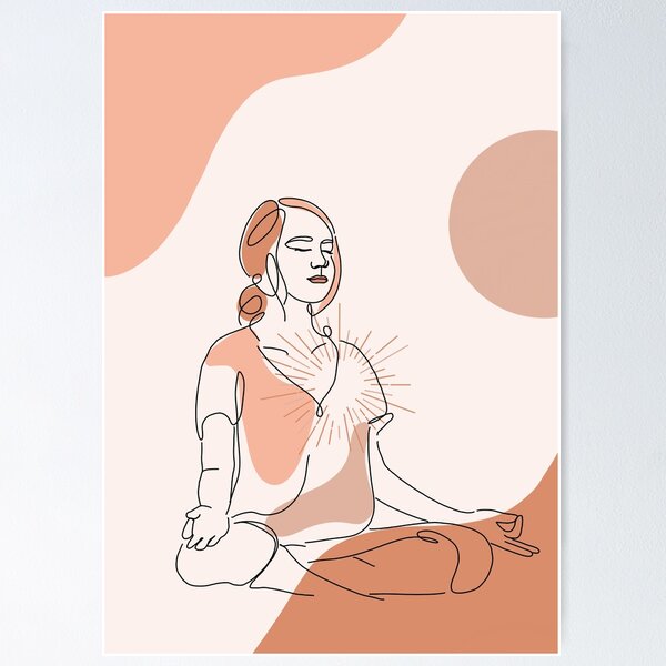 Item preview, 01 Loving Kindness Meditation Line Art Peach designed and sold by The Art of the  Pause.
