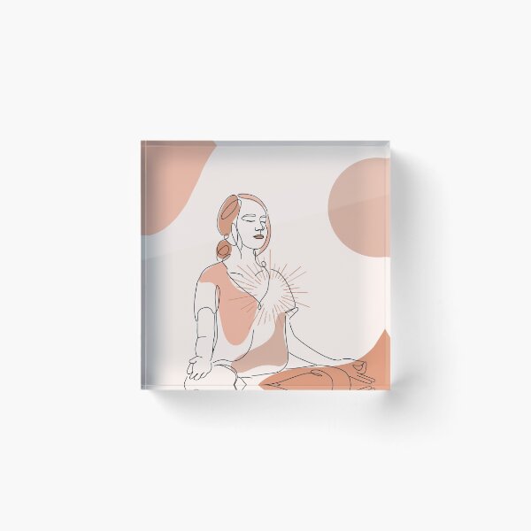 Item preview, 01 Loving Kindness Meditation Line Art Peach designed and sold by The Art of the  Pause.