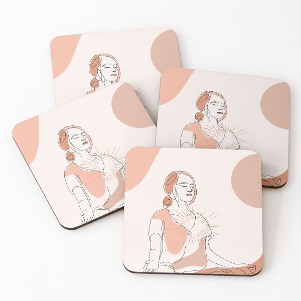 Item preview, 01 Loving Kindness Meditation Line Art Peach designed and sold by The Art of the  Pause.