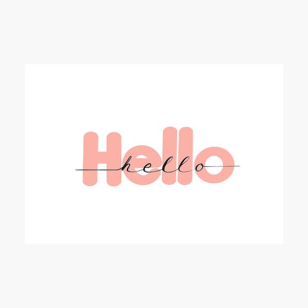 Item preview, Hello pastel pink with cursive  designed and sold by PaintingsByKF.