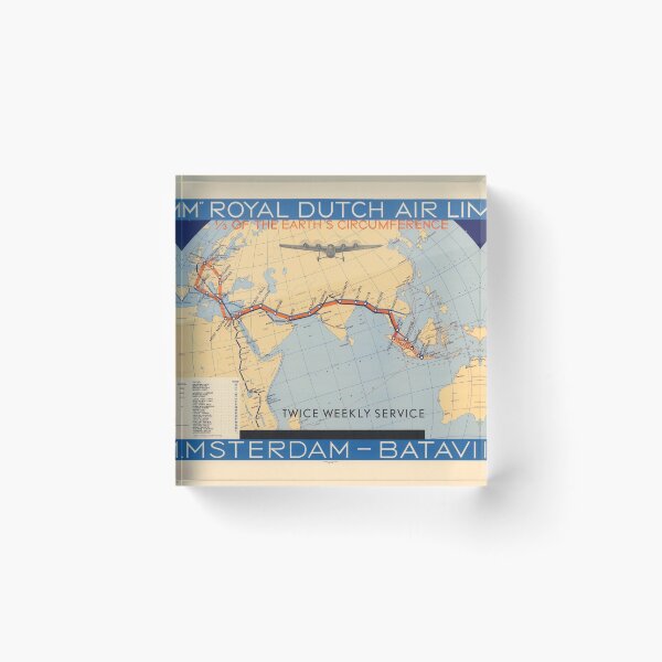 Item preview, 1934 Vintage Poster. KLM Royal Dutch Airlines Amsterdam-Batavia Weekly Service. designed and sold by Gin  Neko.