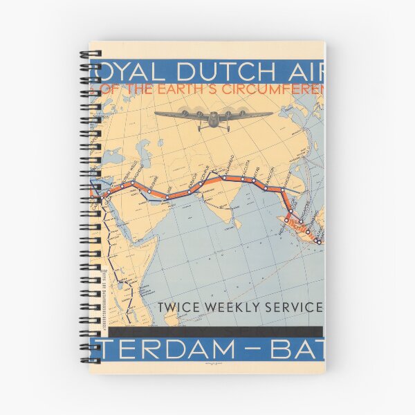 Artikelvorschau, 1934 Vintage Poster. KLM Royal Dutch Airlines wöchentlicher Service Amsterdam-Batavia. entworfen und verkauft von Gin  Neko.