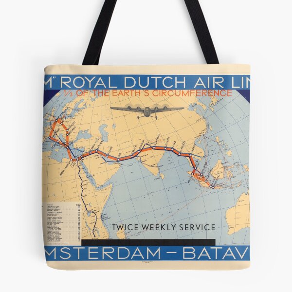 Item preview, 1934 Vintage Poster. KLM Royal Dutch Airlines Amsterdam-Batavia Weekly Service. designed and sold by Gin  Neko.