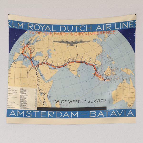 Item preview, 1934 Vintage Poster. KLM Royal Dutch Airlines Amsterdam-Batavia Weekly Service. designed and sold by Gin  Neko.