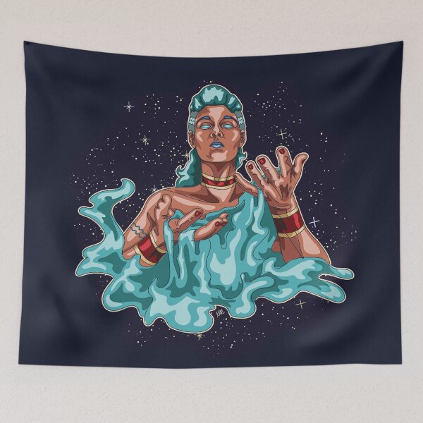 Item preview, Cosmic Aquarius Red | Aquarius Illustration designed and sold by Karli Mogen.
