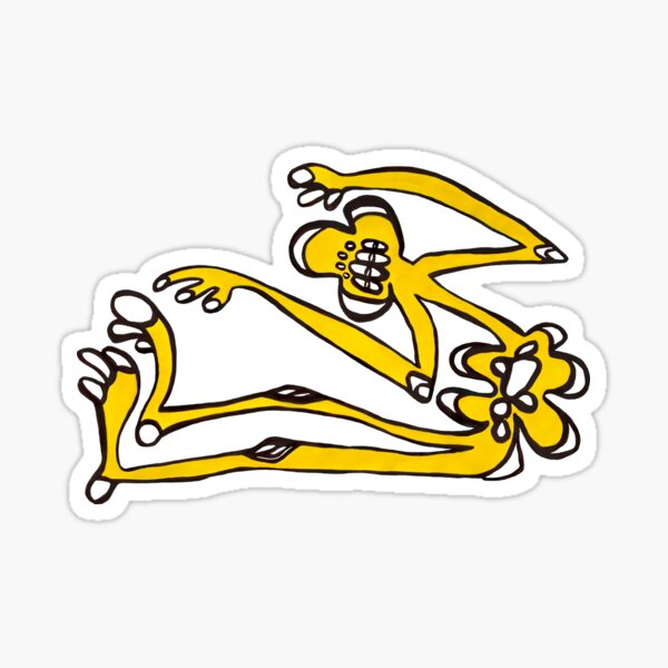 Trippy yellow alien from another world Sticker