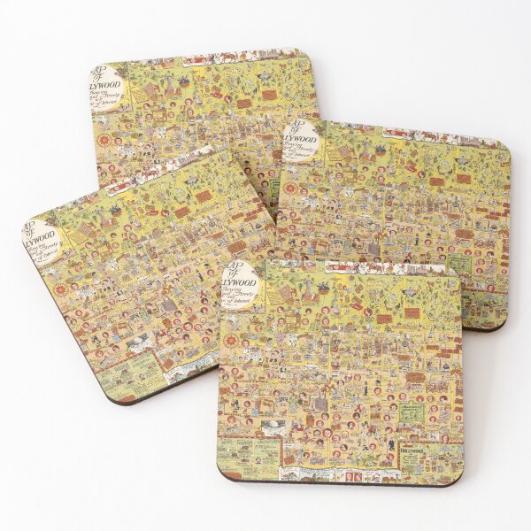 Item preview, 1928 Vintage Illustrated Map of Hollywood, Los Angeles California. designed and sold by Gin  Neko.