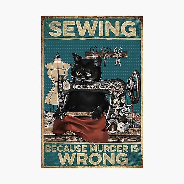 Item preview, Black Cat Sewing Because Murder Is Wrong designed and sold by Akubar.